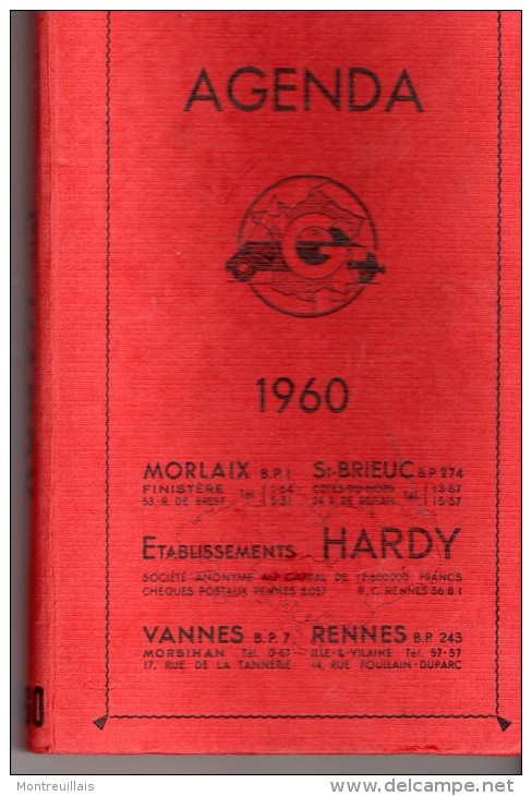 Agenda 1960, Par Ets HARDY, Agences MORLAIX, VANNES, RENNES, Aucune Inscription Sur Les Pages, - Other & Unclassified