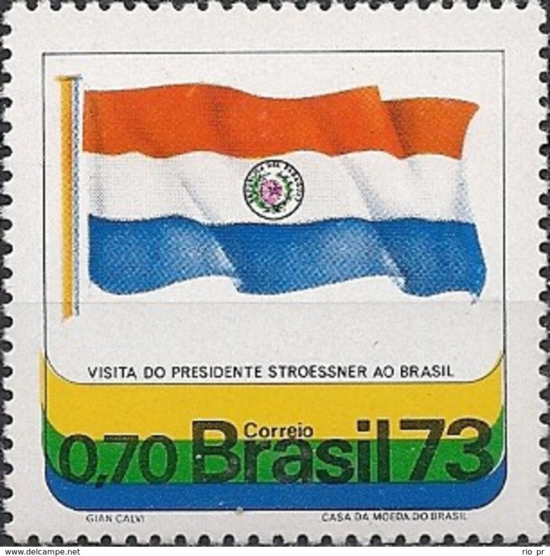 BRAZIL - VISIT OF PRESIDENT ALFREDO STROESSNER OF PARAGUAY 1973 - MNH - Unused Stamps