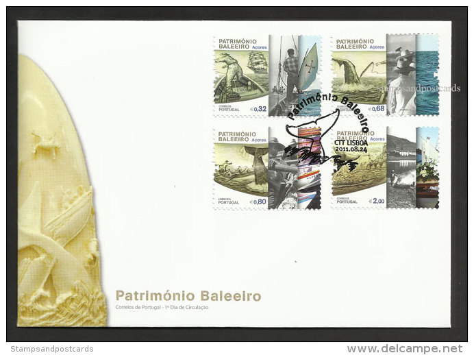 Portugal Açores Patrimoine Chasse Baleine Baleines FDC 2011 Azores Whaling Heritage Whale Whales - Whales