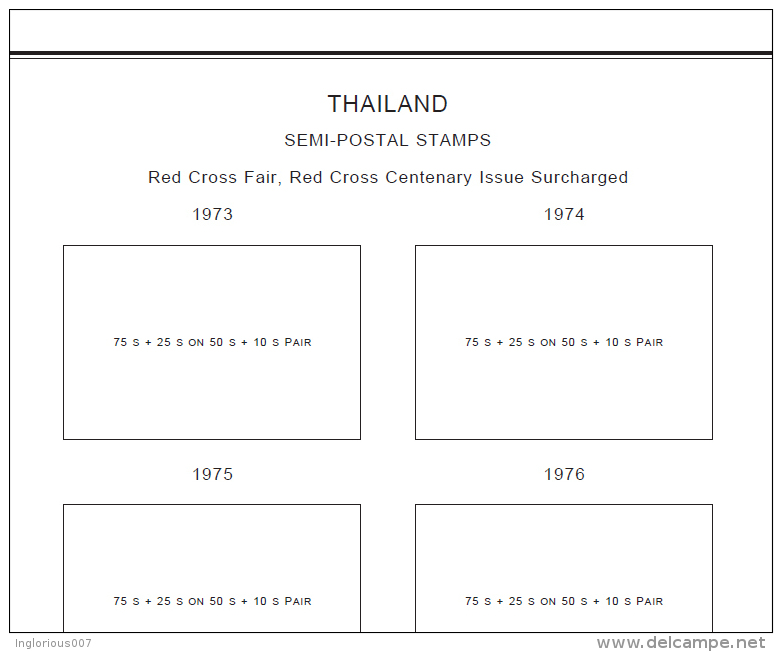 THAILAND STAMP ALBUM PAGES 1883-2011 (510 pages)