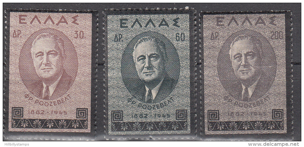 Greece  Scott No 469-71   Unused Hinged   Year  1945 - Nuevos