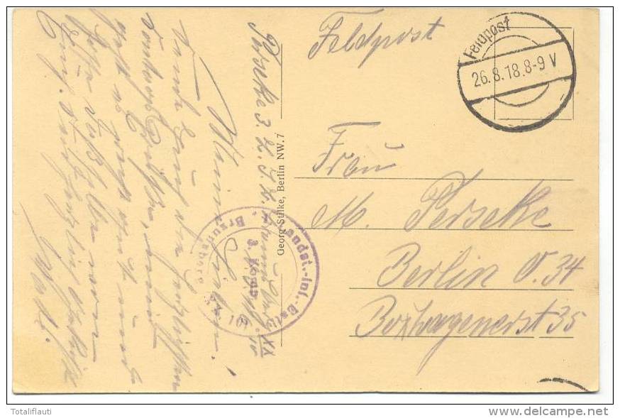 Grodno Belarus Schloßstrasse Belebt  Feldpost 1. Weltkrieg 26.8.1918 Gelaufen Hrodna BIELORUSSIE - Belarus