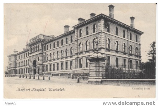 Woolwich UK, Herbert Hospital Building Architecture, C1900s Vintage Postcard - Londres – Suburbios