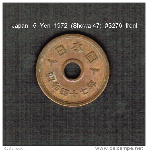 JAPAN    5  YEN  1972  (Hirohito 47---Showa Period)  (Y # 72a) - Japan