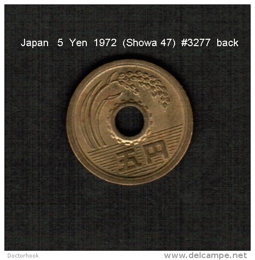 JAPAN    5  YEN  1972  (Hirohito 47---Showa Period)  (Y # 72a) - Japon