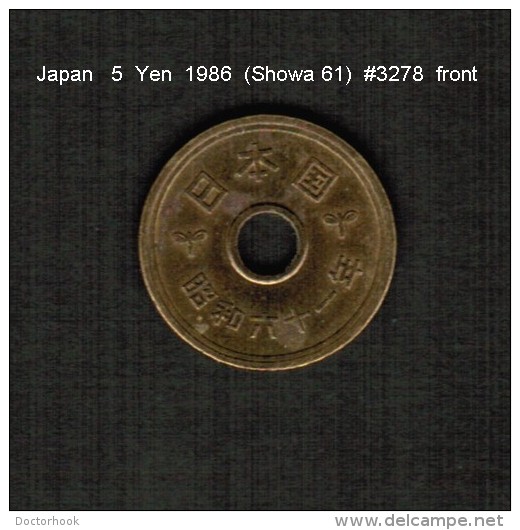 JAPAN    5  YEN  1986  (Hirohito 61---Showa Period)  (Y # 72a) - Japan