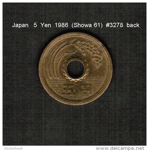 JAPAN    5  YEN  1986  (Hirohito 61---Showa Period)  (Y # 72a) - Japon