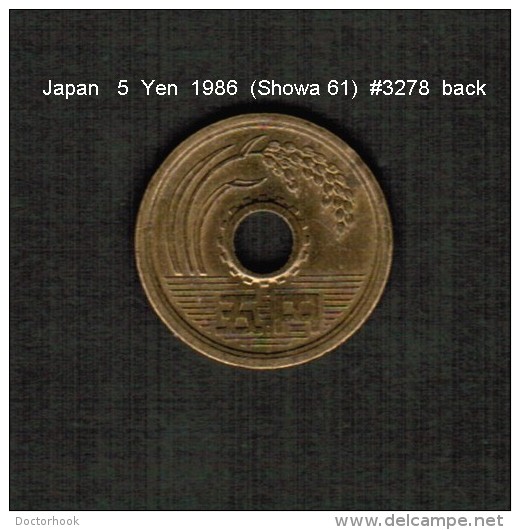 JAPAN    5  YEN  1986  (Hirohito 61---Showa Period)  (Y # 72a) - Japan