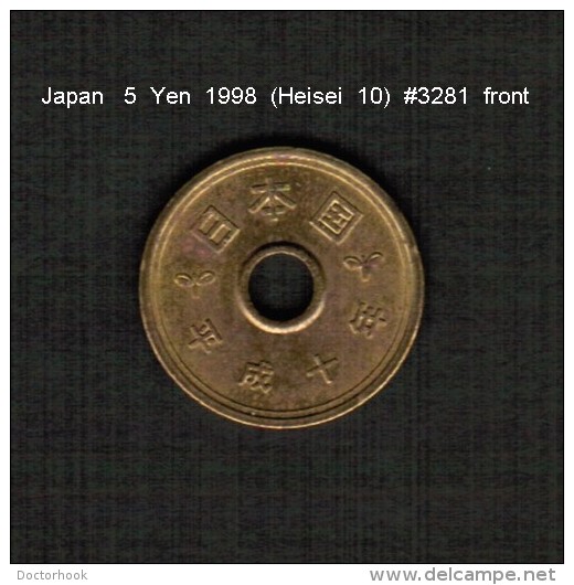 JAPAN    5  YEN  1998  (Akihito 10---Heisei Period)  (Y # 96.2) - Japon