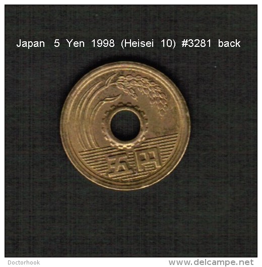 JAPAN    5  YEN  1998  (Akihito 10---Heisei Period)  (Y # 96.2) - Japon