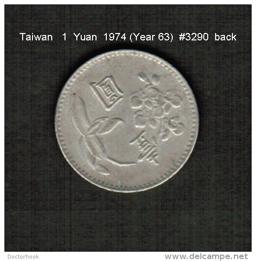 TAIWAN   1  YUAN  1974  (Year 63)  (Y # 536) - Taiwan