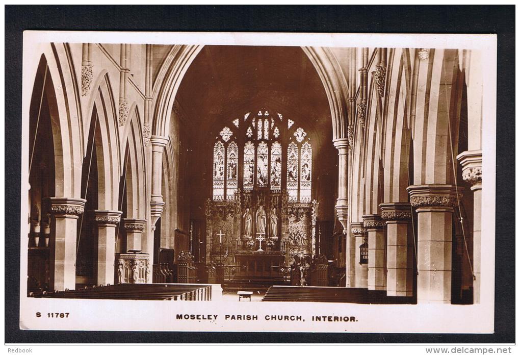 RB 958 - Early Kingsway Real Photo Postcard - Interior Moseley Parish Church - Birmingham Warwickshire - Birmingham