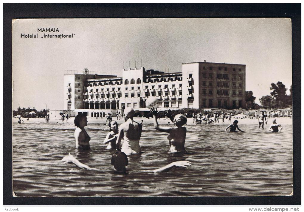 RB 958 - 1965 Real Photo Postcard - Hotelul International - Mamaia Romania - L1.80 Rate To Gosport UK - Cockerel Stamp - Romania