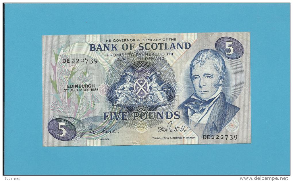 SCOTLAND - UNITED KINGDOM - 5 POUNDS - 03.12.1985 - BLUE - P 112f - BANK OF SCOTLAND - 5 Pounds