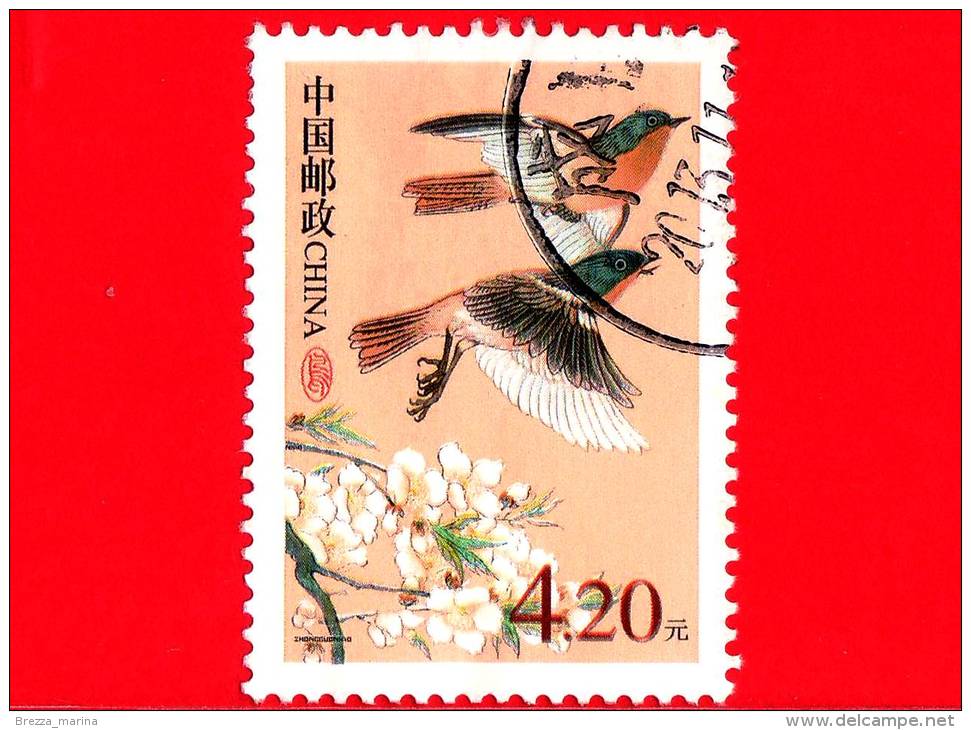 CINA - USATO - 2002 - Uccelli - Birds - Oiseaux - Phoenicurus Alaschanicus - 4.20 - Used Stamps