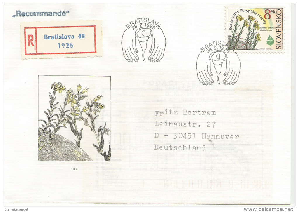 TOP!! SLOWAKEI * EINSCHREIBEN FDC * BLUMEN **!! - Lettres & Documents