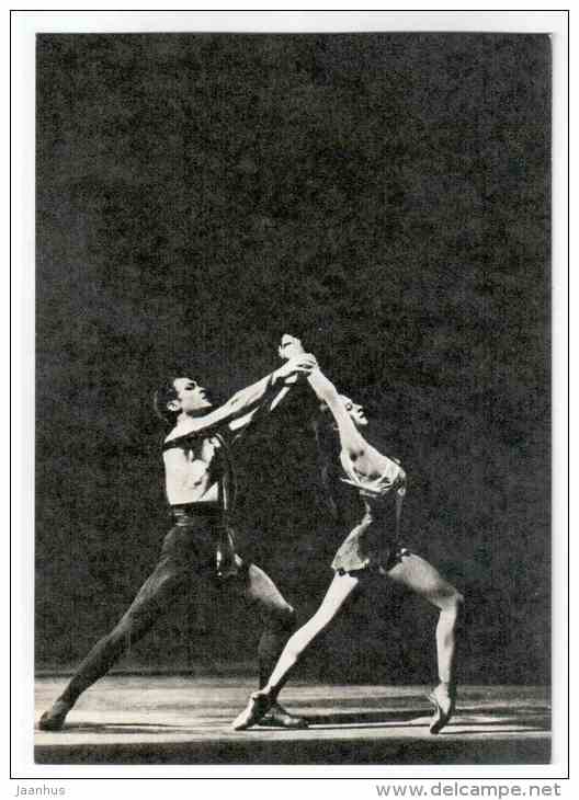 N. Bessmertnova As Phrygia ,  M. Lavrovsky As Spartacus - Spartacus Ballet - Soviet Ballet - 1970 - Russia USSR - Unused - Tanz