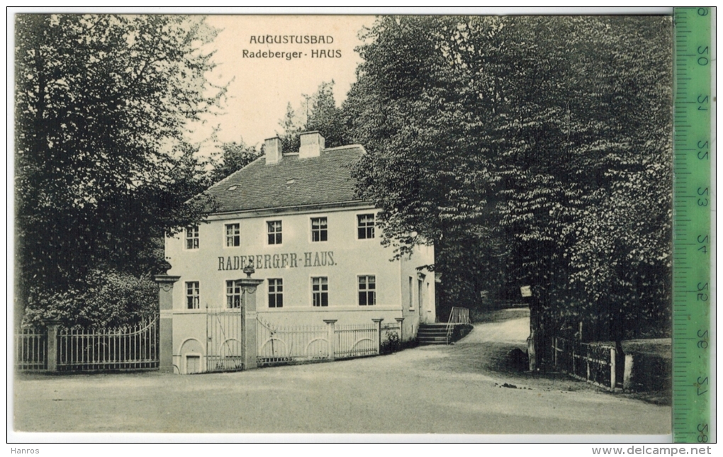 Augustusbad, Radeberger-Haus Verlag: Badedirektion Augustusbad, POSTKARTE, Erhaltung: I-II, Karte Wird In Klarsichthülle - Radeberg