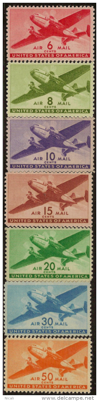 USA 1941 Air Mail Plane SG A901/07 HM #AL531 - 2b. 1941-1960 Unused