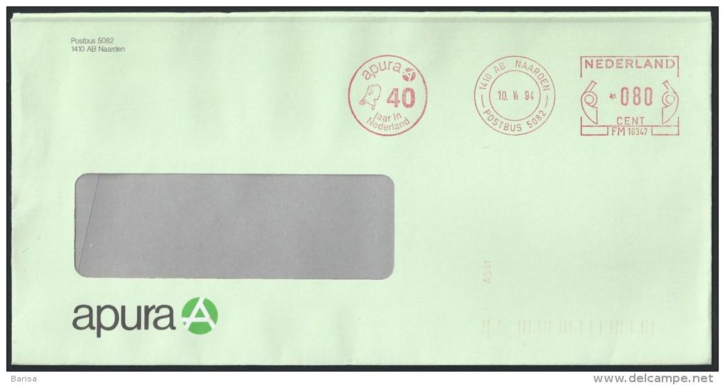 Netherlands Cover With Meter Cancel, Naarden 10-06-1994 (apura 40 Jaar) - Brieven En Documenten