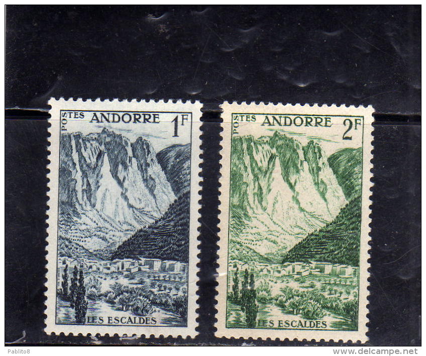 ANDORRE Français FRENCH ANDORRA FRANCE FRANCESE 1955 1958 Paysages - Les Escaldes ,landscapes PAESAGGI MNH - Neufs