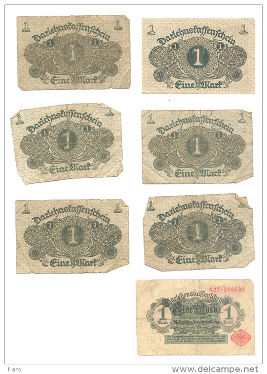 Lot De 14 Billets De 1, 5 Et 50 Mark 1914 à 1919 (b134) - Autres & Non Classés