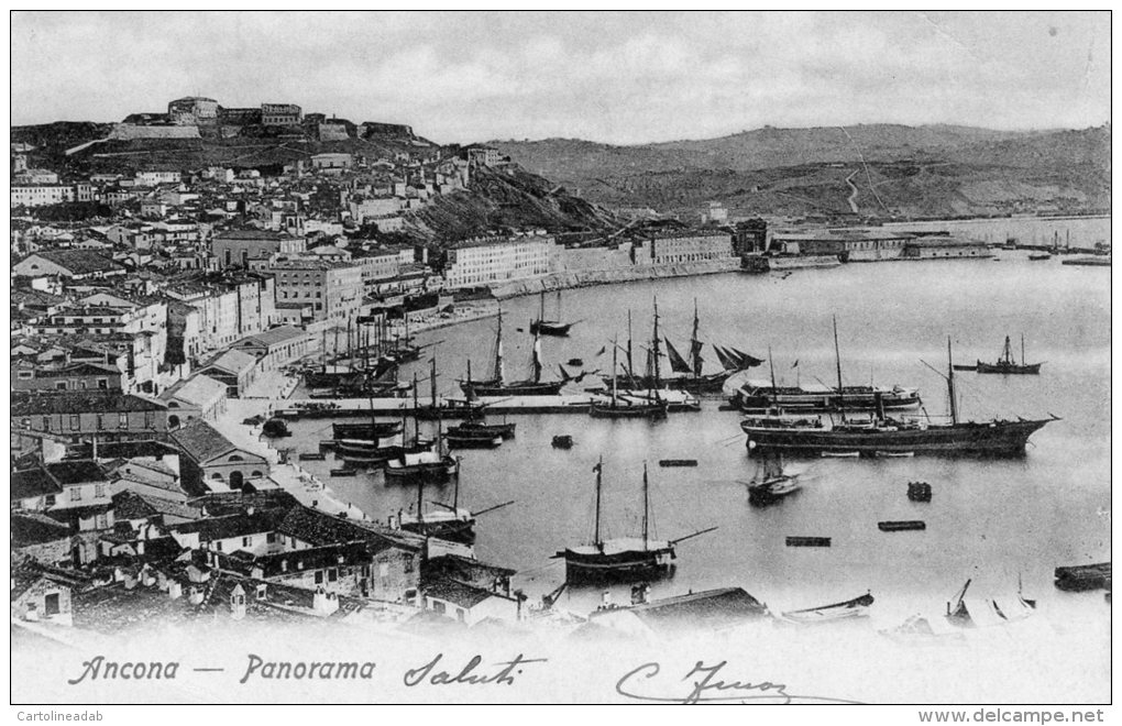 [DC7447] ANCONA - PANORAMA - BARCHE - Viaggiata - Old Postcard - Ancona