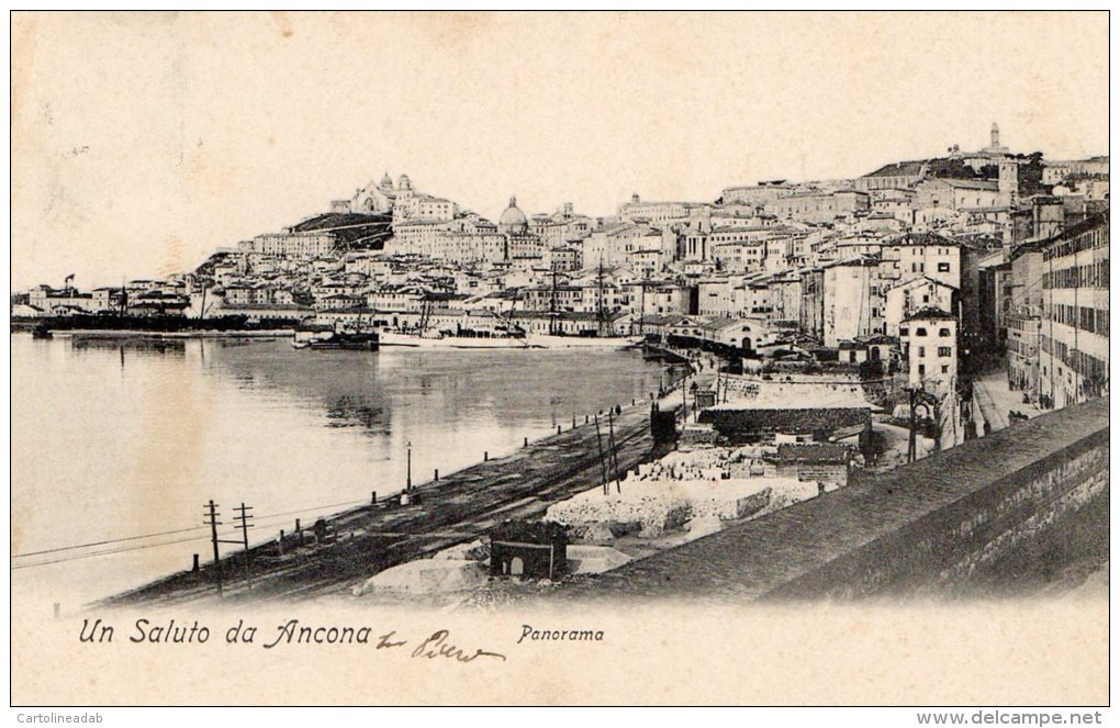 [DC7448] ANCONA - UN SALUTO DA ANCONA - PANORAMA - Viaggiata - Old Postcard - Ancona