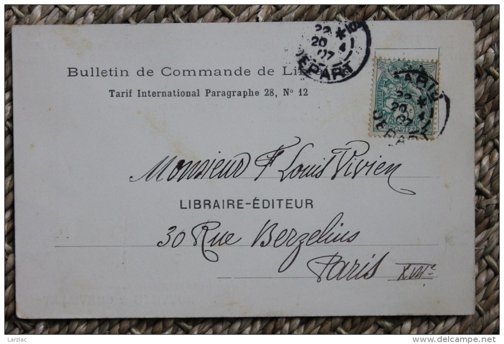 Carte Postale Librairie étrangère Boyveau & Chevillet  éditeur Paris Recto/verso - Andere & Zonder Classificatie