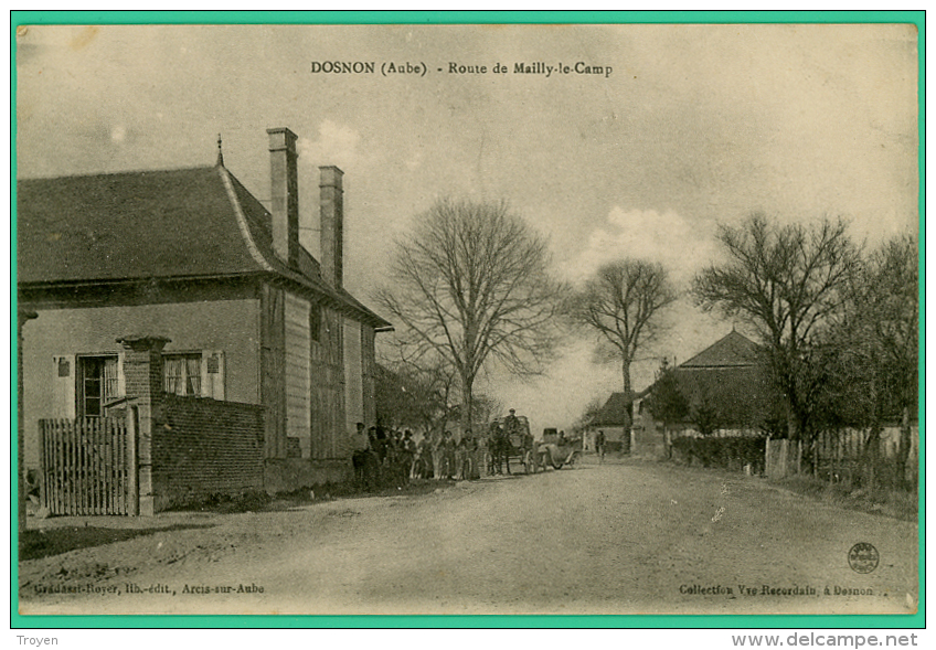 Dosnon   - Aube -  Route De Mailly Le Camp - Animée - Troyes