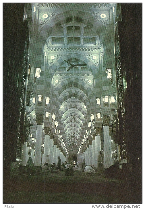 Interior View Of  The Prophet`s Musque In  Medina      Saudi Arabia  A-3498 - Churches & Cathedrals