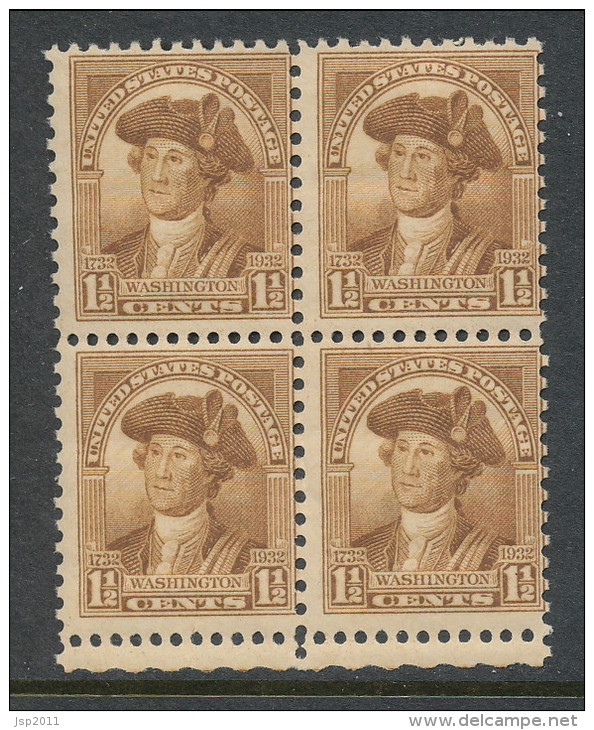 USA 1932 Scott 706. Washington Portrait By Peale MNH (**). Block Of 4 - Ungebraucht