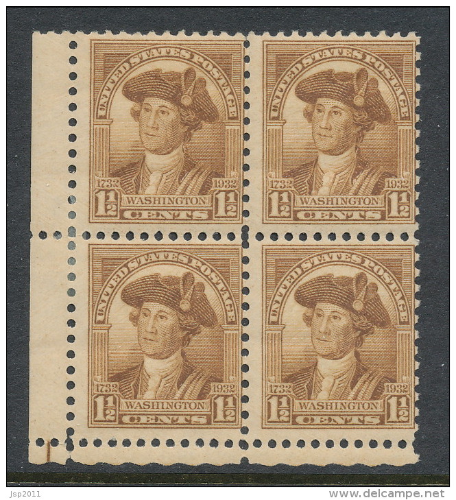 USA 1932 Scott 706. Washington Portrait By Peale MNH (**). Block Of 4 - Ungebraucht