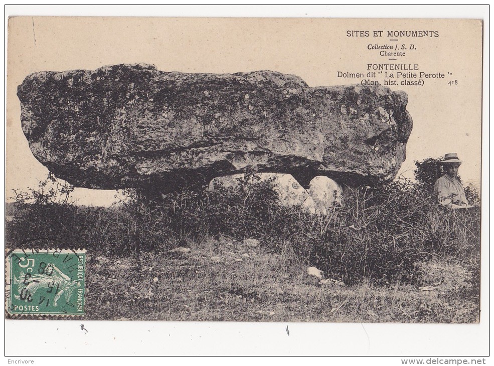 Cpa Dolmen La Petite Perotte FONTENILLE Charente 418 JSD - Dolmen & Menhirs