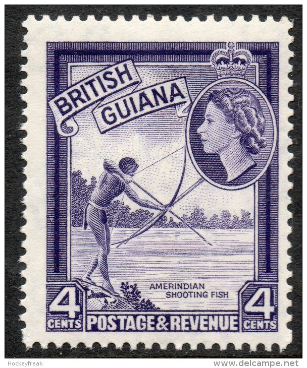 British Guiana 1961 - 4c Violet - Del La Rue SG334a MNH Cat £13 SG2018 Empire - MUST See Full Description Below - Brits-Guiana (...-1966)