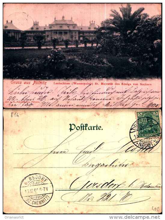 814)cartolina Di Pillnitz -lustschloss (wasserpalais) Sr.majestàt Des Konigs Vonsachsen-viaggiata - Rötha