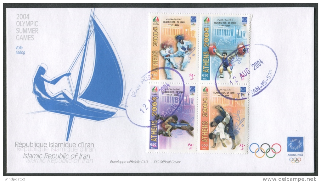 GIOCHI OLIMPICI ESTATE 2004 ATENE - FDC IRAN ISLAMIC REPUBLIC OF IRAN ANNULLO SPECIALE - 28 - Summer 2004: Athens