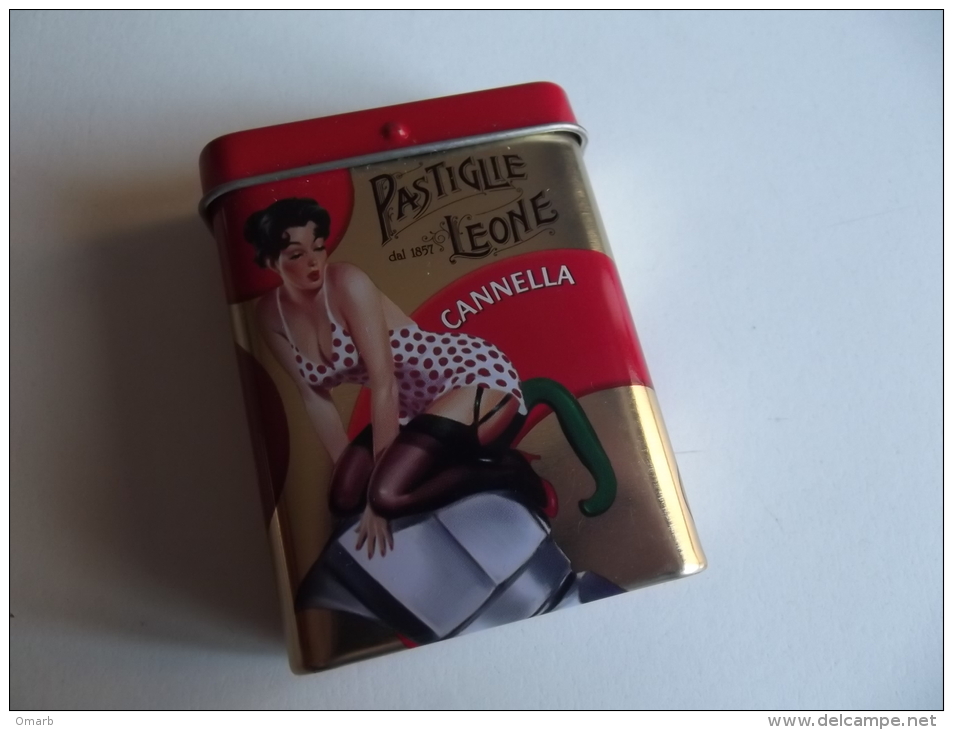Alt444 Scatola In Latta Per Caramelle Pastiglie Leone, Pin-up Macchina Caffè Coffee Maker Vintage | Sweet Metal Box - Boxes