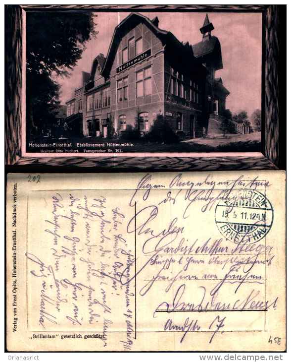 707)cartolina Di Hohenstein-ernstthal-etabilissement Hùttnmùhle-viaggiata - Rötha