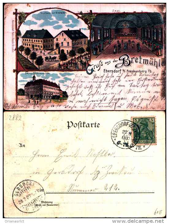 2887)cartolina Grus Aus Der Bretmùhle-ebersdorf-frankeberg-viaggiata - Frankenberg