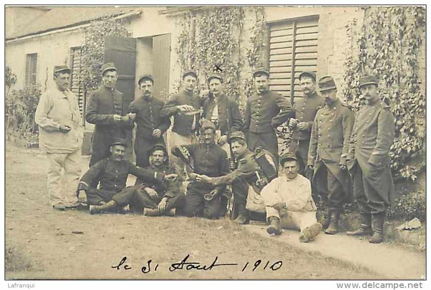 Militaires Militaria - Ref D133- Carte Photo Cachet Depart Falaise A Couliboeuf -calvados   -carte Photo Bon Etat - - Régiments