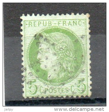 FRANCE   5 C    Année 1872     Y&T: 53    Cérès  IIIe République   Timbre Aminci (oblitéré) - 1871-1875 Cérès