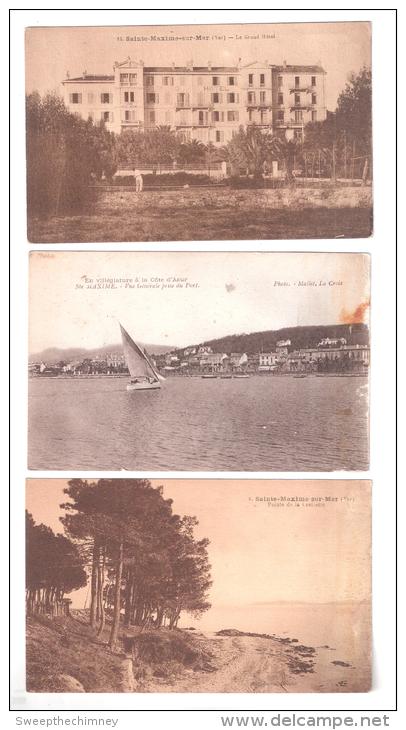 TROIS Cartes 3 Postcards De SAINTE-MAXIME - Le Grand Hôtel Et Deux Autre Voiyez Scans - Sainte-Maxime