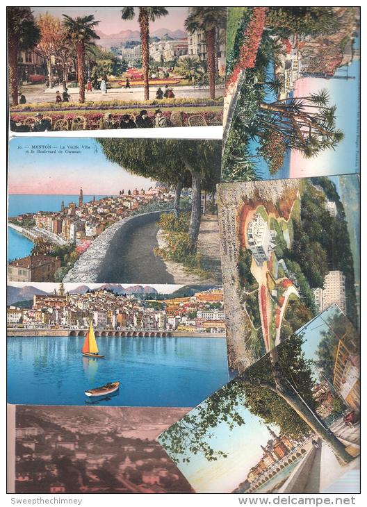 HUIT Cartes 8 Postcards De MENTON - Menton