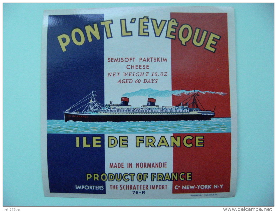 Etiquette Pont-l´Evêque - Ile De France - Fromagerie Hergault 76-R Moulineaux Export -  76  A Voir ! - Fromage