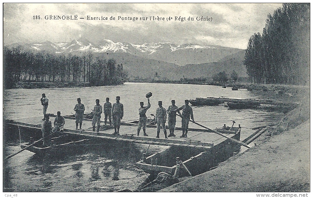 Isere : Grenoble, Exercice De Pontage Sur L'Isere (4e Régt Du Genie) - Grenoble