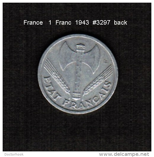 FRANCE    1  FRANC  1943  (KM # 902.1) - Other & Unclassified