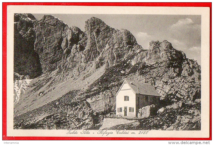 ZOLDO ALTO - BELLUNO- RIFUGIO COLDAI -antica Cartolina - Trento