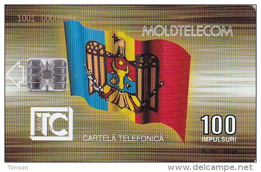 Moldova, MOL-M-07, Second Issue (09/95),  Cathedral, 2 Scans. - Moldavie