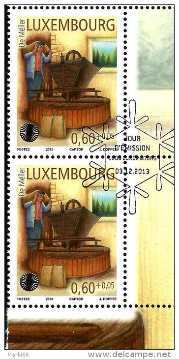 Luxembourg - 2013 - Trades Of Yesteryear - Miller - Stamp Pair With First Day Cancellation - Oblitérés